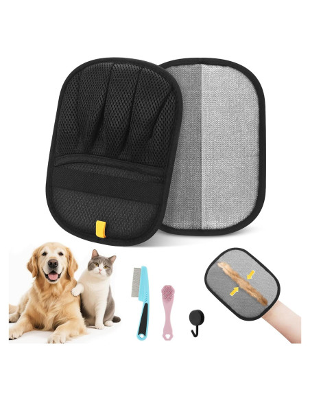 Guante Removedor de Pelo de Mascotas XEENRXU Doble Cara 2PCS