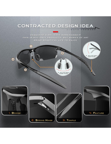 Gafas de sol SIPLION polarizadas para hombres UV400 ligeras