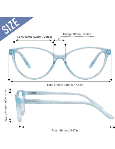 Gafas de Lectura Przene 4 Paquetes Anti Luz Azul 2.25x