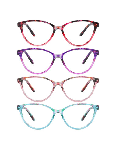 Gafas de Lectura Przene 4 Paquetes Anti Luz Azul 2.5x