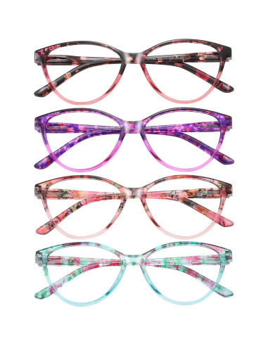 Gafas de Lectura Przene 4 Paquetes Anti Luz Azul 2.5x