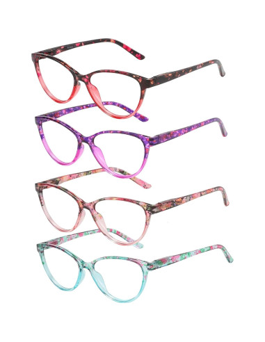 Gafas de Lectura Przene 4 Paquetes Anti Luz Azul 2.5x