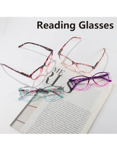 Gafas de Lectura Przene 4 Paquetes Anti Luz Azul 2.5x