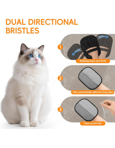 Guante Removedor de Pelo de Mascotas XEENRXU Doble Cara 2PCS