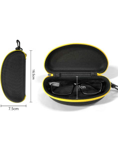 Paquete de 3 estuches amarillos para gafas con gancho 2