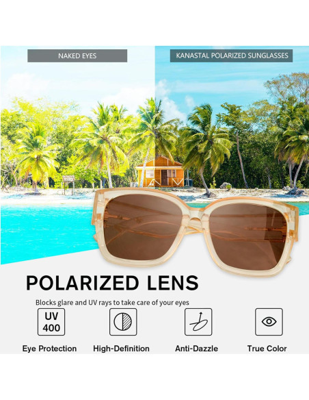 Gafas de Sol KANASTAL Polarizadas UV400 Cuadradas Unisex