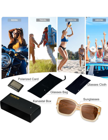 Gafas de Sol KANASTAL Polarizadas UV400 Cuadradas Unisex