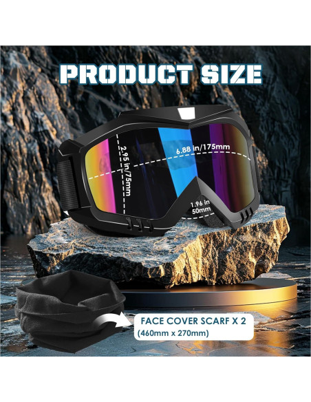Gafas de Motocicleta OXG UV400 con Bufandas para Adultos