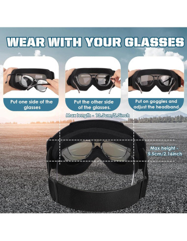 Gafas de Motocicleta OXG UV400 con Bufandas para Adultos