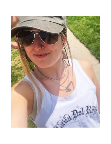 Cadena de Gafas para Mujeres Soporte de Cristal Natural