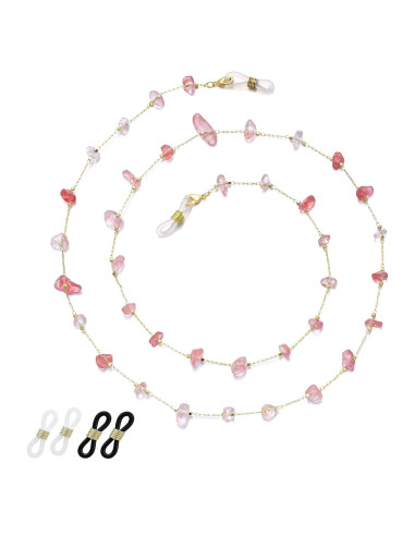 Cadena de Gafas para Mujeres Soporte de Cristal Rosa 71 cm