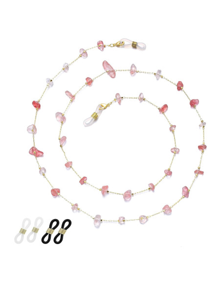 Cadena de Gafas para Mujeres Soporte de Cristal Rosa 71 cm