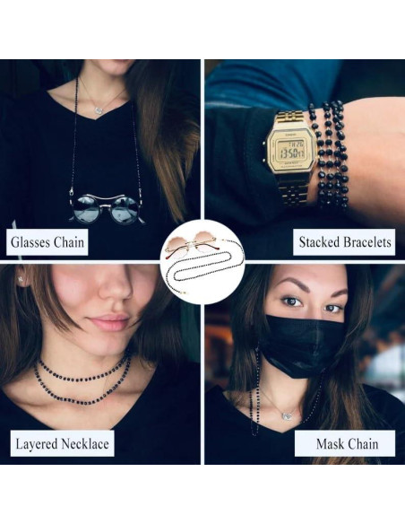 Cadena de Gafas para Mujeres Soporte de Cristal Natural