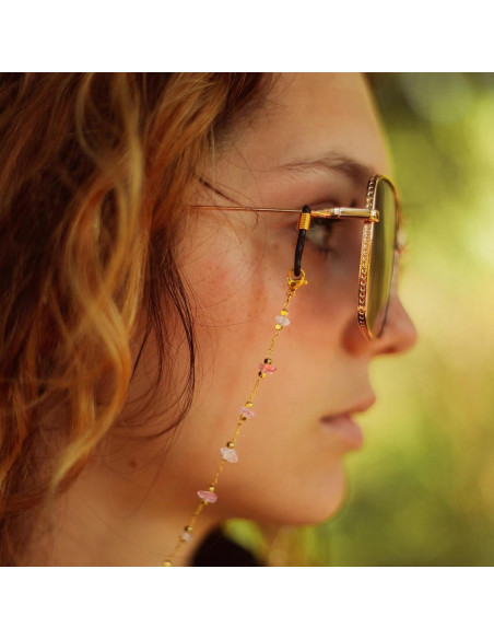 Cadena de Gafas para Mujeres Soporte de Cristal Rosa 71 cm