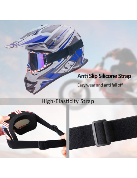 Gafas de motocross 4-FQ G28 Rojo/Blanco a prueba de viento