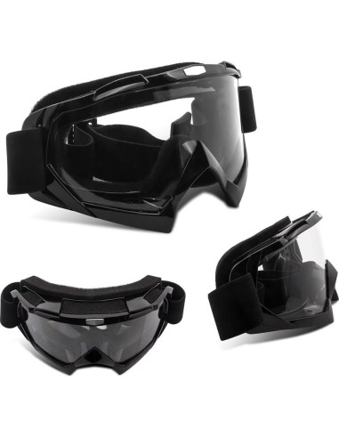 Gafas de Motocross 4-FQ HB-306 Marco Negro Lente Clara