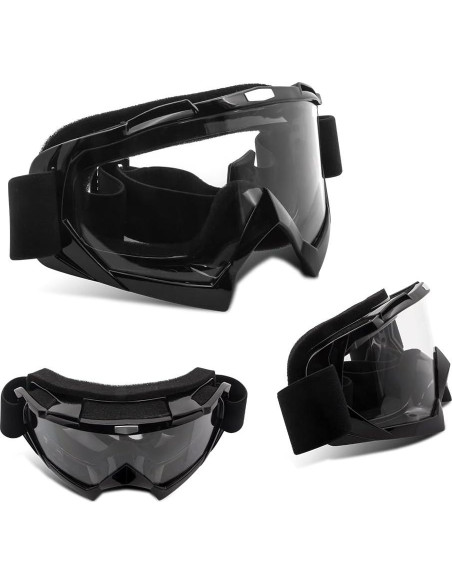 Gafas de Motocross 4-FQ HB-306 Marco Negro Lente Clara