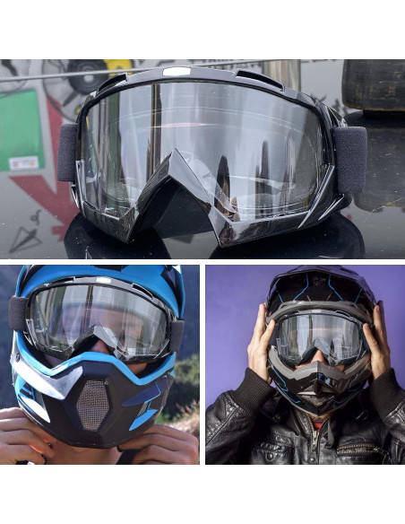 Gafas de Motocross 4-FQ HB-306 Marco Negro Lente Clara