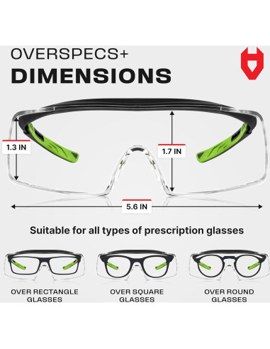 Gafas de Seguridad NoCry OverSpecs+ Anti-vapor UV 100%