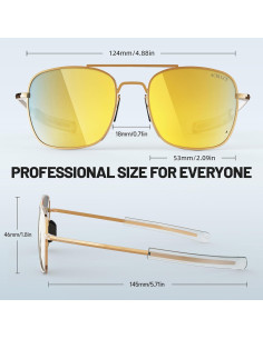 Gafas de sol aviador ACBLUCE 53mm polarizadas doradas 2