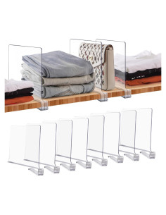 Divisores de Estante Acrílico Transparente JOY DECOR - 8 Piezas