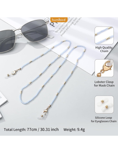 Cadena de Gafas Humlbird para Mujeres - Collar Elegante Azul