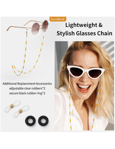 Cadena de Gafas Humlbird Amarilla para Mujeres 74 cm
