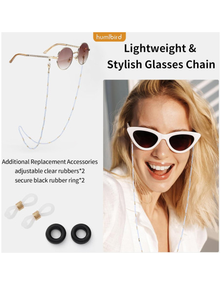 Cadena de Gafas Humlbird para Mujeres - Collar Elegante Azul