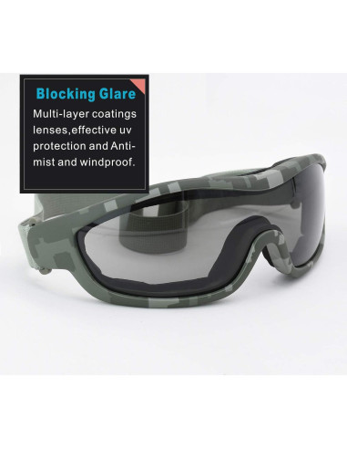 Gafas de Motocicleta Viriber LE0-778 Camuflaje UV Antivaho