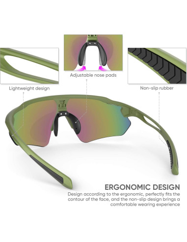 Gafas de Ciclismo Hubo Sports 5 Lentes Intercambiables