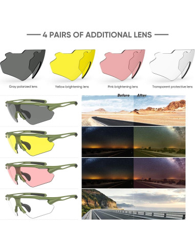 Gafas de Ciclismo Hubo Sports 5 Lentes Intercambiables
