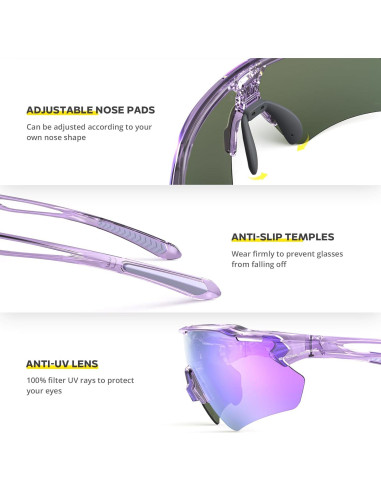 Gafas de Ciclismo Hubo Sports 5 Lentes Polarizadas Unisex