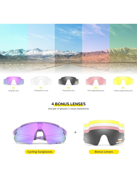 Gafas de Ciclismo Hubo Sports 5 Lentes Polarizadas Unisex