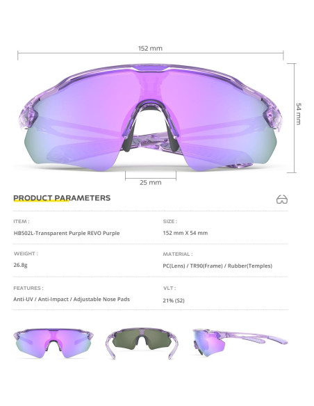 Gafas de Ciclismo Hubo Sports 5 Lentes Polarizadas Unisex