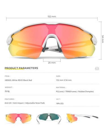 Gafas de Ciclismo Hubo Sports 5 Lentes Polarizadas Unisex