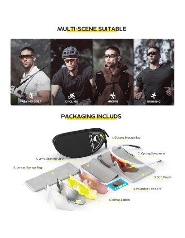 Gafas de Ciclismo Hubo Sports 5 Lentes Polarizadas Unisex