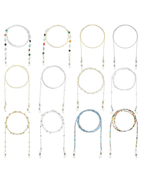 Cadenas para Gafas Weewooday 12 Piezas con Perlas Elegantes