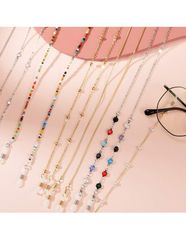 Cadenas para Gafas Weewooday 12 Piezas con Perlas Elegantes