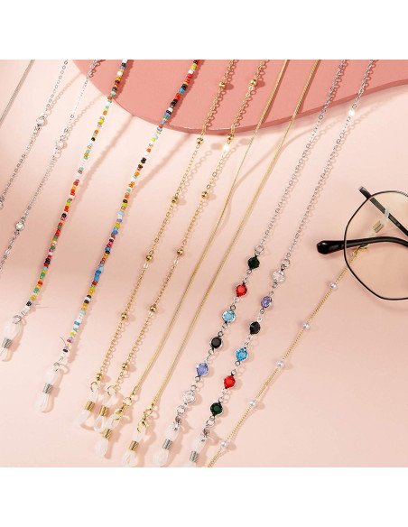 Cadenas para Gafas Weewooday 12 Piezas con Perlas Elegantes