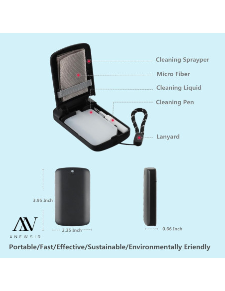 Limpiador de gafas ANEWSIR Kit portátil con spray y paños