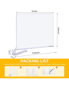 Divisores de Estante Acrílico Transparente JOY DECOR - 8 Piezas 2
