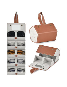 Organizador de Gafas de Sol CO-Z Plegable 5 Ranuras Marrón