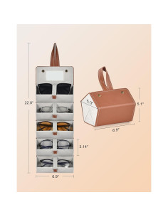 Organizador de Gafas de Sol CO-Z Plegable 5 Ranuras Marrón 2