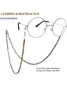 Cadena de Gafas KAI Colorida 70cm con Cuentas de Vidrio 2