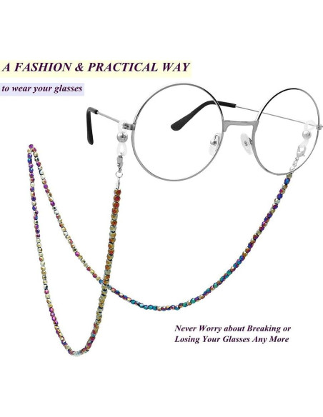 Cadena de Gafas KAI Colorida 70cm con Cuentas de Vidrio