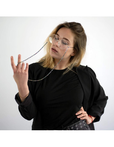 Cadena de Gafas KAI Colorida 70cm con Cuentas de Vidrio