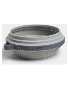 Tazón Colapsable Grande Cleverpup - Silicona 4 Tazas Gris