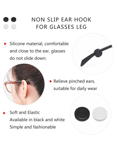 16 Pares de Clips de Silicona Antideslizantes para Gafas