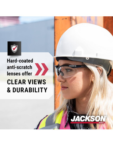 Gafas de Seguridad Jackson SG - Lentes Antiarañazos - 3 Estilos