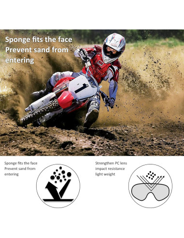 Gafas de Motocicleta LMAVAG con Lente Clara UV400